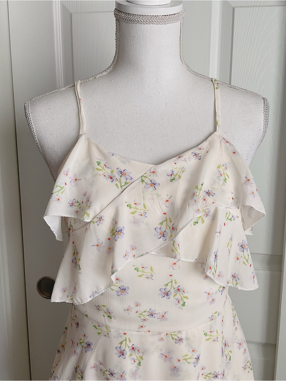 Cream Floral Ruffle Sundress - Picture 2 of 6